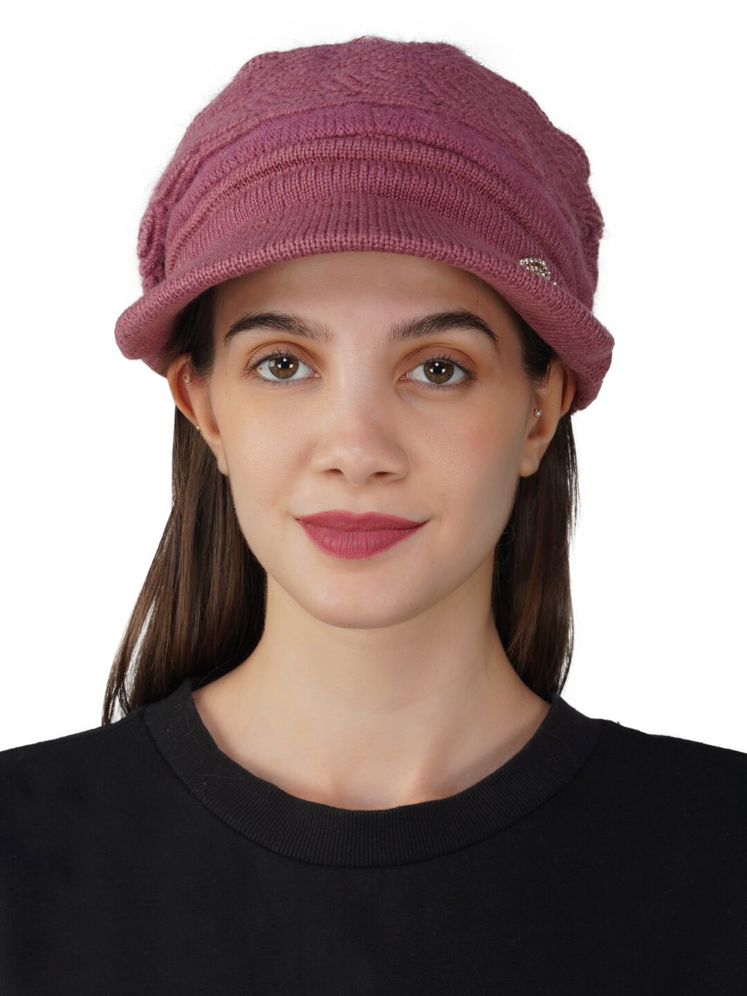 

iSWEVEN Self Design Wool Beanie, Pink