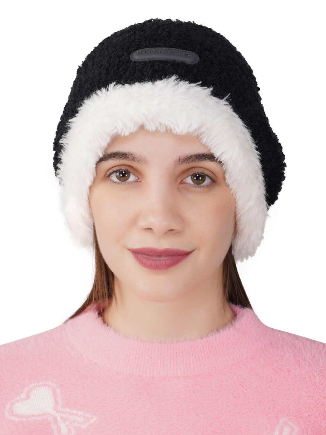 

iSWEVEN Self Design Wool Beanie, Black