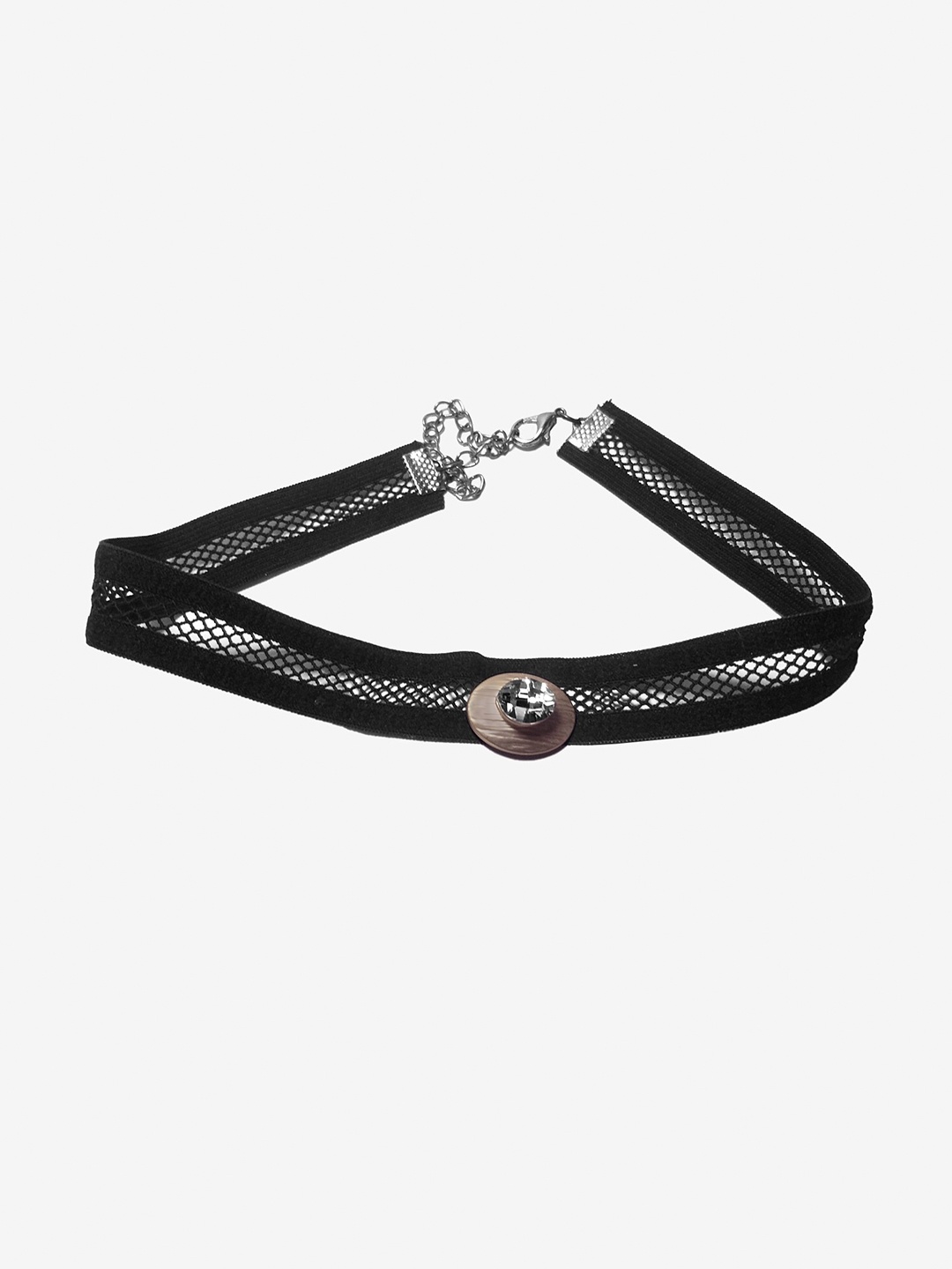 

Adwitiya Collection Brass Statement Choker Necklace, Black