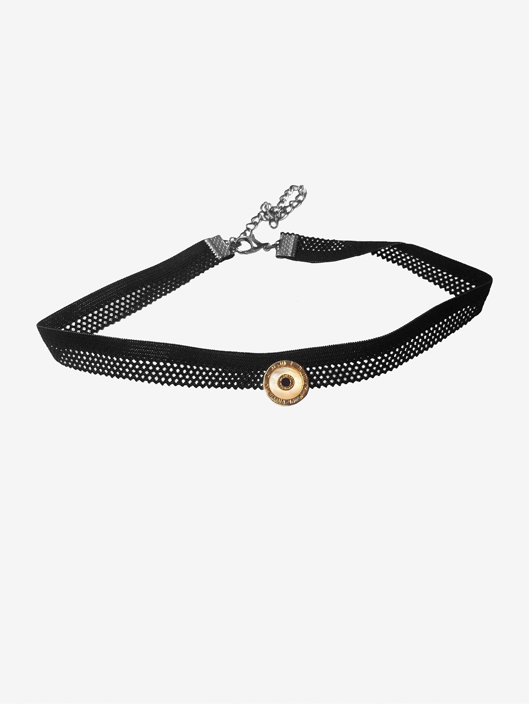 

Adwitiya Collection Brass Statement Choker Necklace, Black
