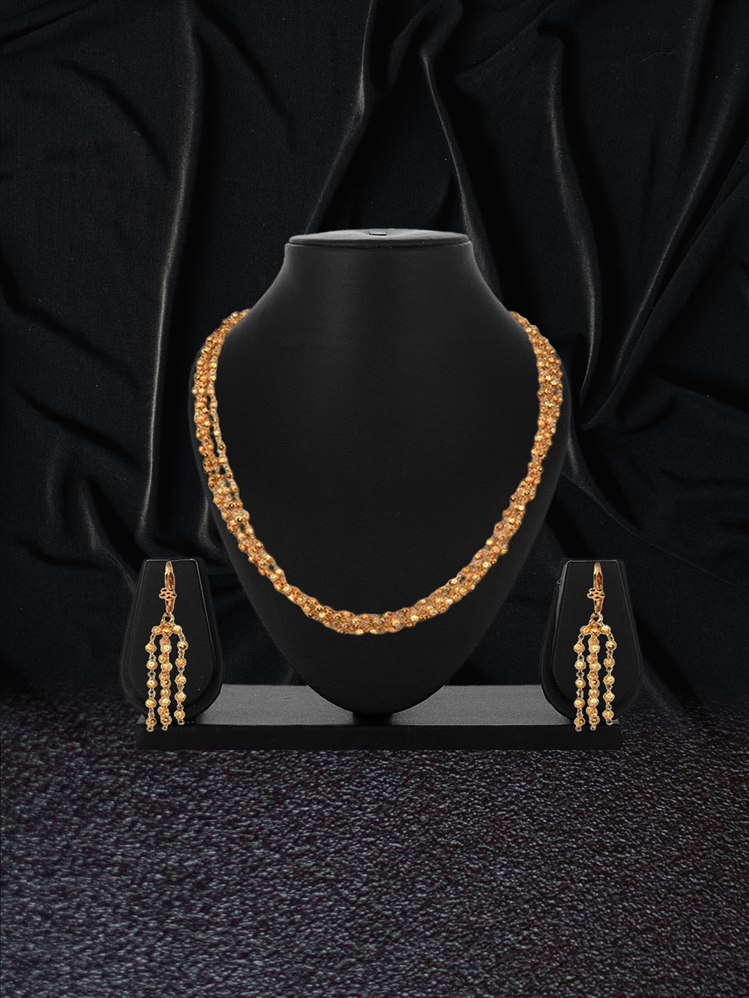 

Adwitiya Collection 24 CT Gold-Plated Beaded Jewellery Set