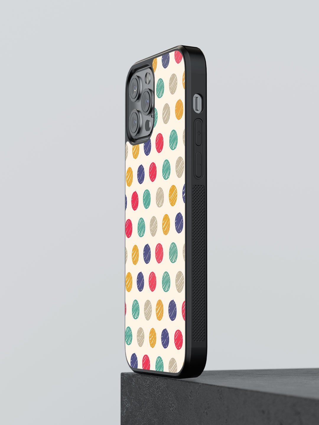 

macmerise Polka Dot Scribbles Printed iPhone 12 Pro Phone Bumper Case Cover, Off white