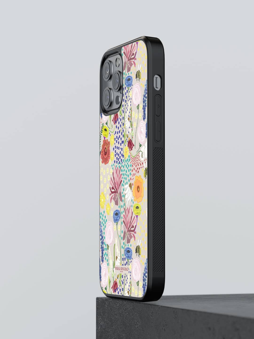 

macmerise Floral Printed iPhone 12 Pro Phone Bumper Case Cover, Beige