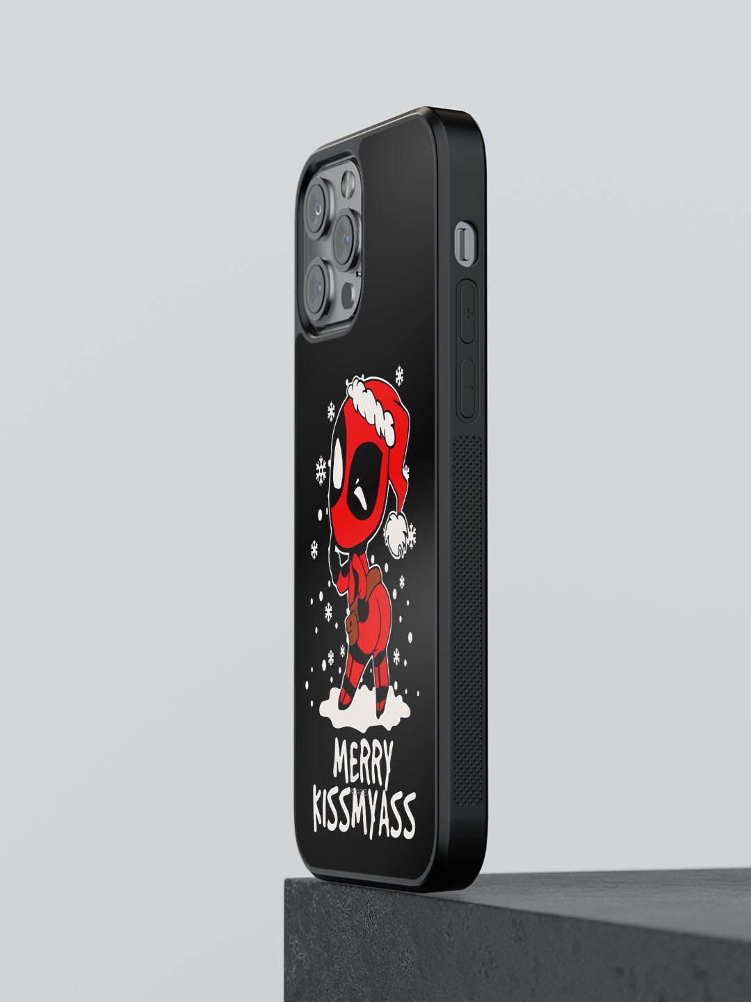 

macmerise Merry Deadpool Printed iPhone 12 Pro Phone Bumper Case Cover, Black