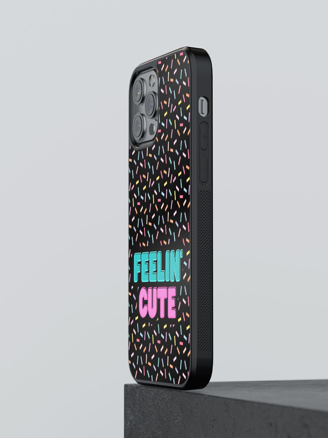 

macmerise Feelin Cute Printed iPhone 12 Pro Phone Bumper Case Cover, Black