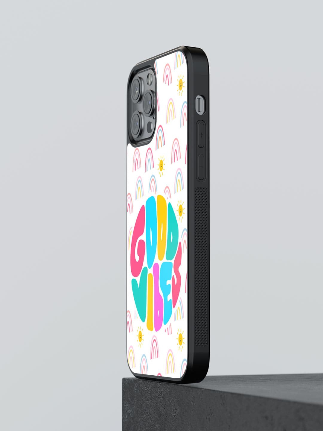 

macmerise Good Vibes Printed iPhone 12 Pro Phone Bumper Case Cover, White