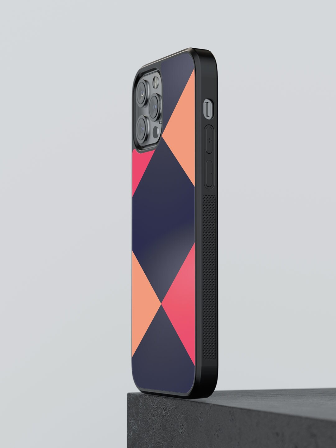 

macmerise Criss Cross Printed iPhone 12 Pro Bumper Case Cover, Pink
