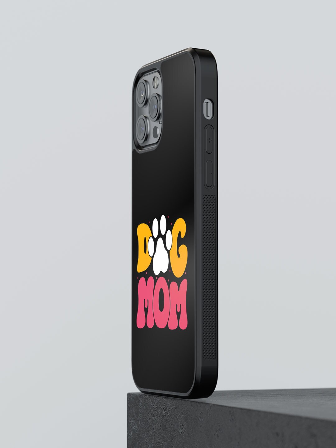 

macmerise Dog Mom Printed iPhone 12 Pro Phone Bumper Case Cover, Black