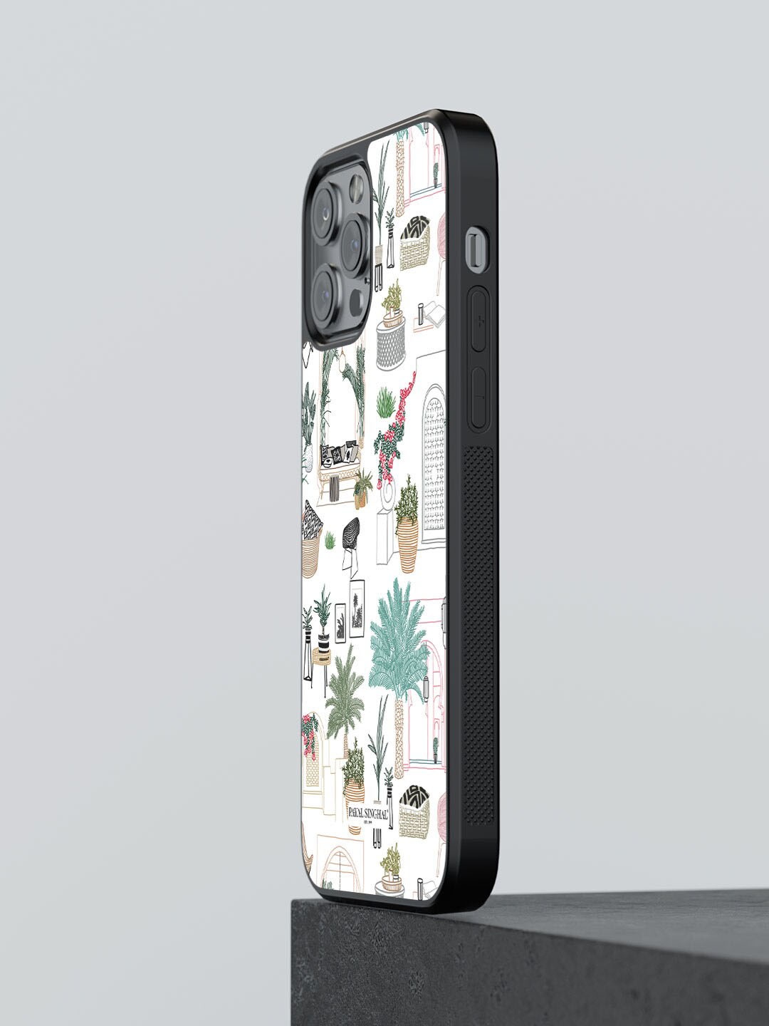 

macmerise Floral Printed iPhone 12 Pro Phone Bumper Case Cover, White