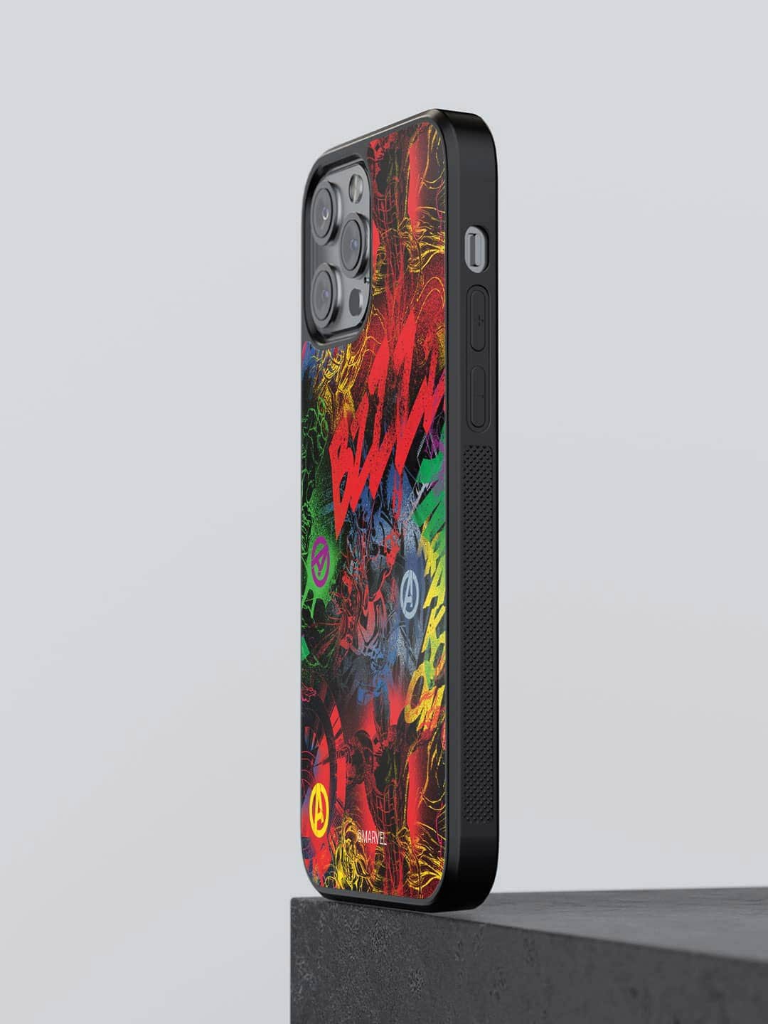 

macmerise Avengers Grafitti Printed iPhone 12 Pro Phone Bumper Case Cover, Red