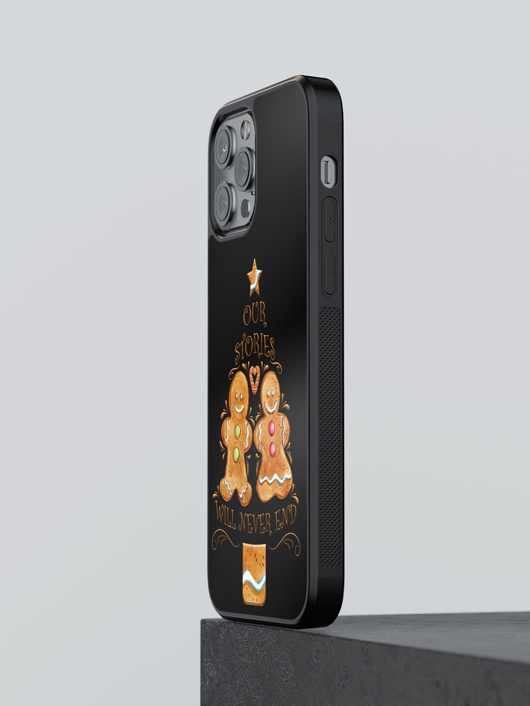 

macmerise Christmas Cookie Printed iPhone 12 Pro Phone Bumper Case Cover, Black