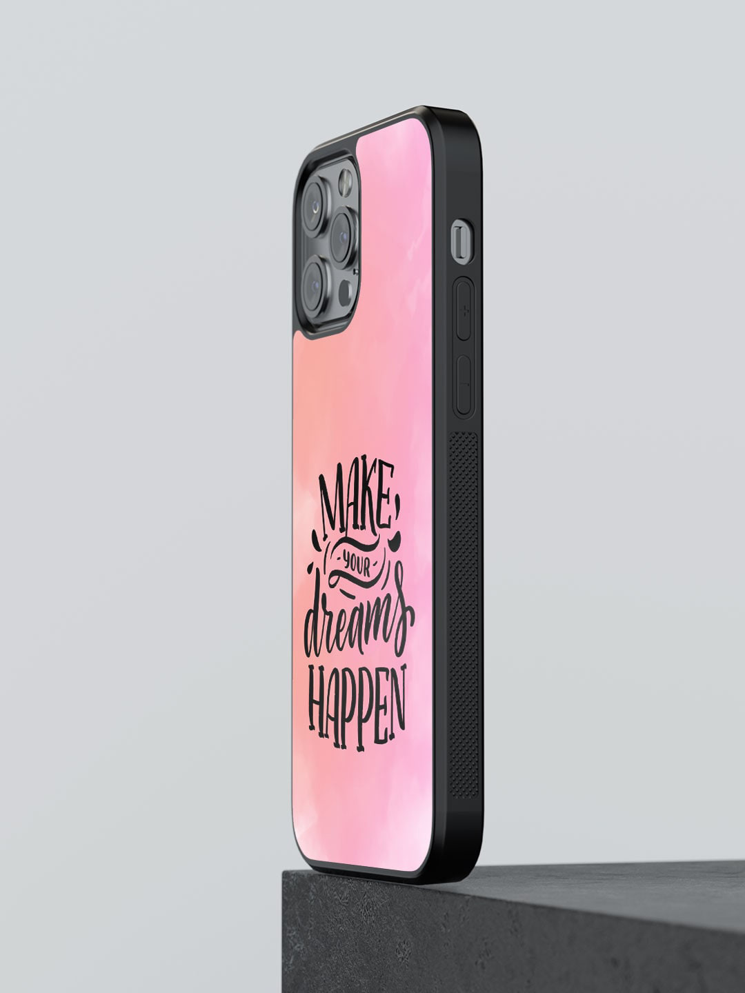 

macmerise Make Dreams Happen Printed iPhone 12 Pro Phone Bumper Case Cover, Pink