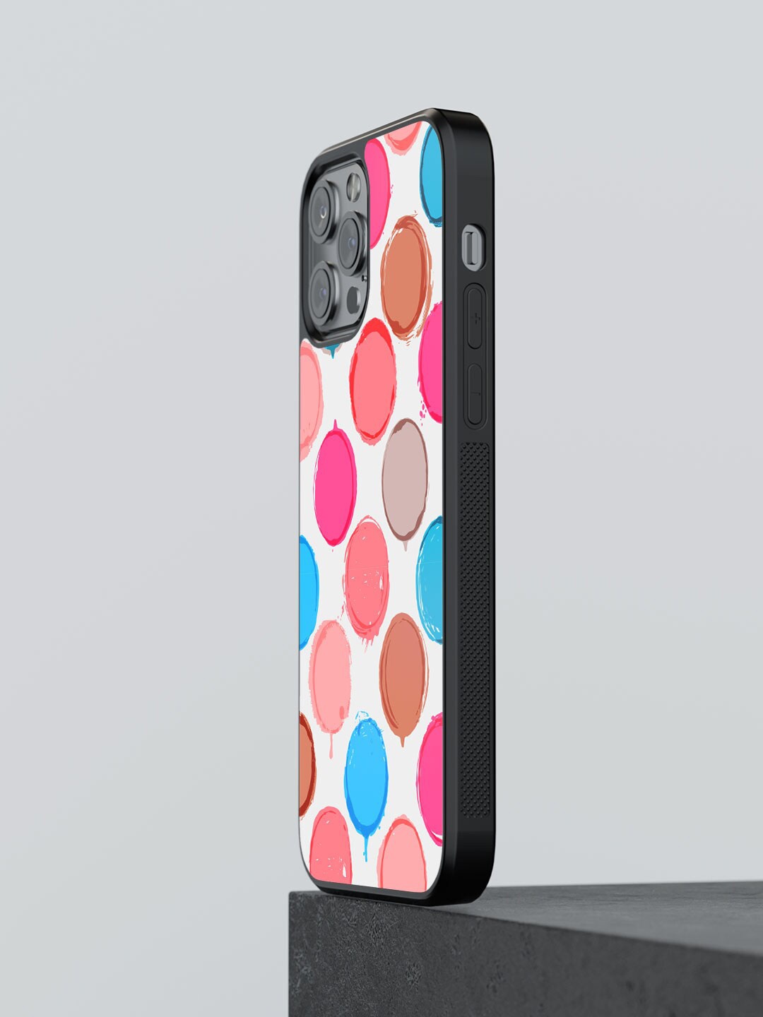 

macmerise Polka Dot Printed iPhone 12 Pro Phone Bumper Case Cover, White