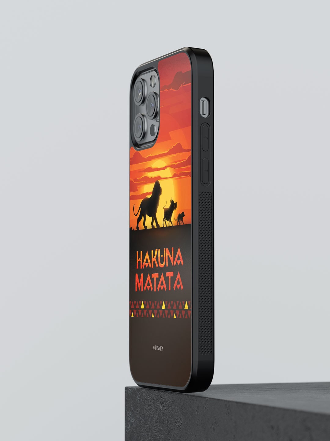 

macmerise Hakuna Matata Printed iPhone 12 Pro Phone Bumper Case Cover, Black