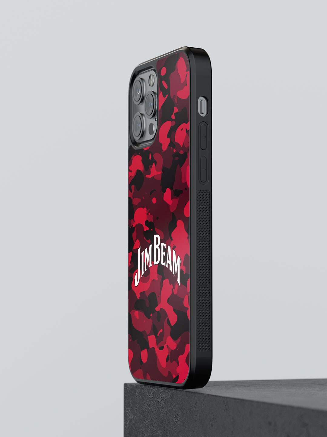 

macmerise Jim Beam Camo Printed iPhone 12 Pro Phone Bumper Case Cover, Red