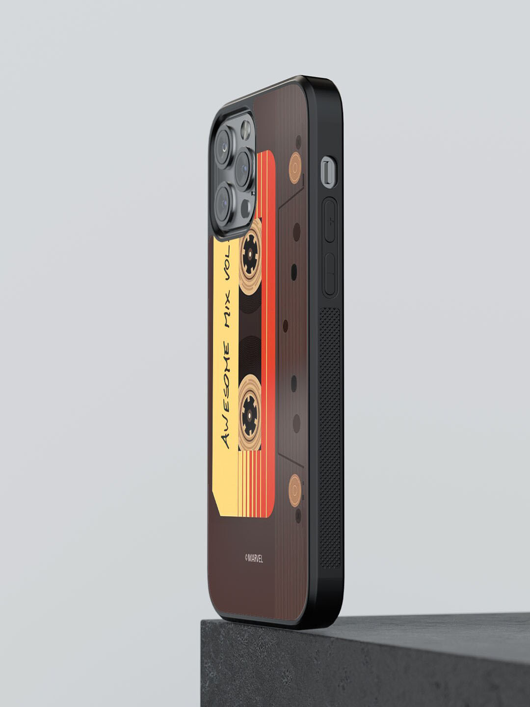 

macmerise Awesome Mix Tape Printed Glossy Finish iPhone 12 Pro Phone Bumper Case Cover, Brown
