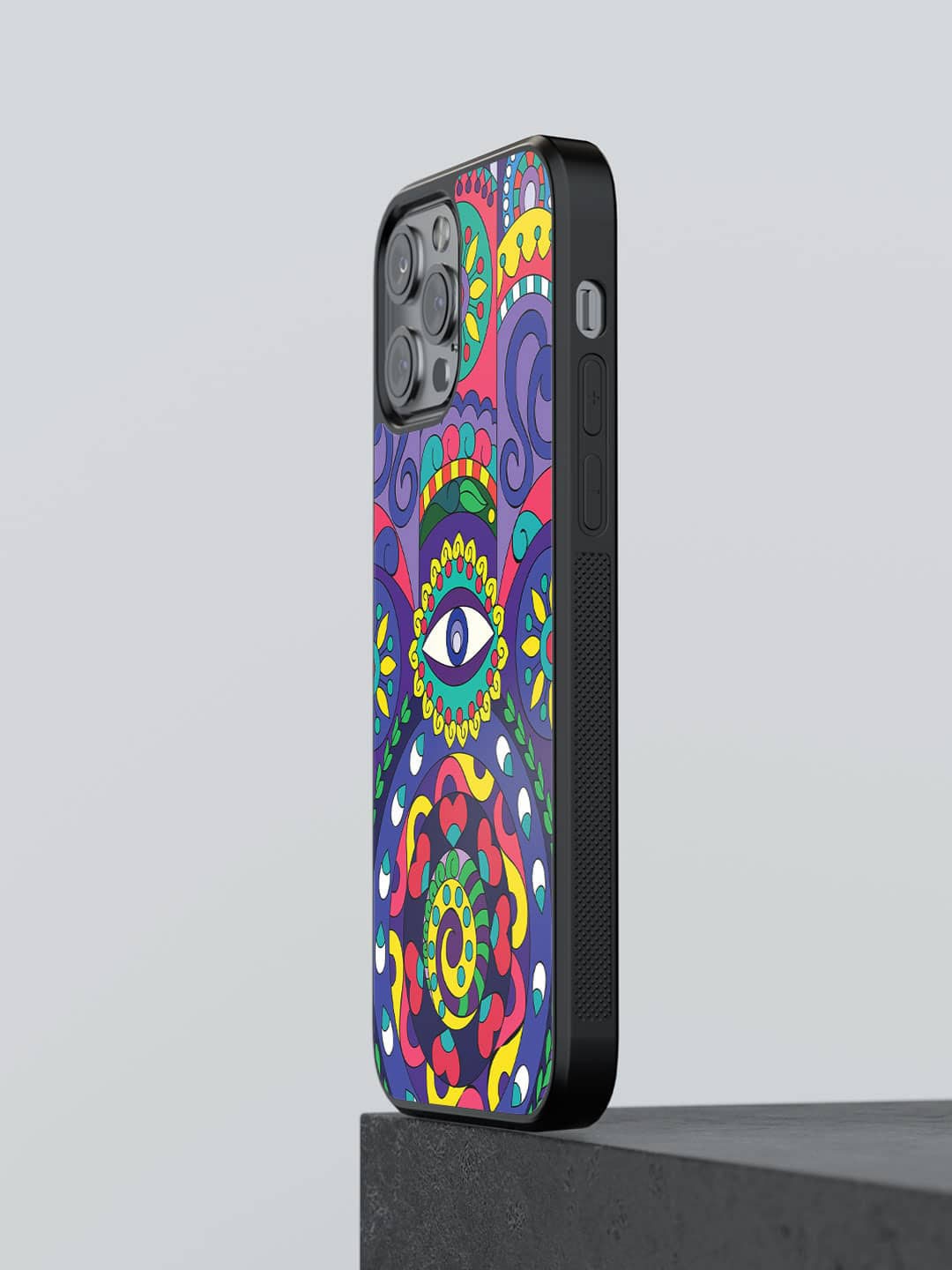 

macmerise Geometric Printed iPhone 12 Pro Bumper Case, Blue