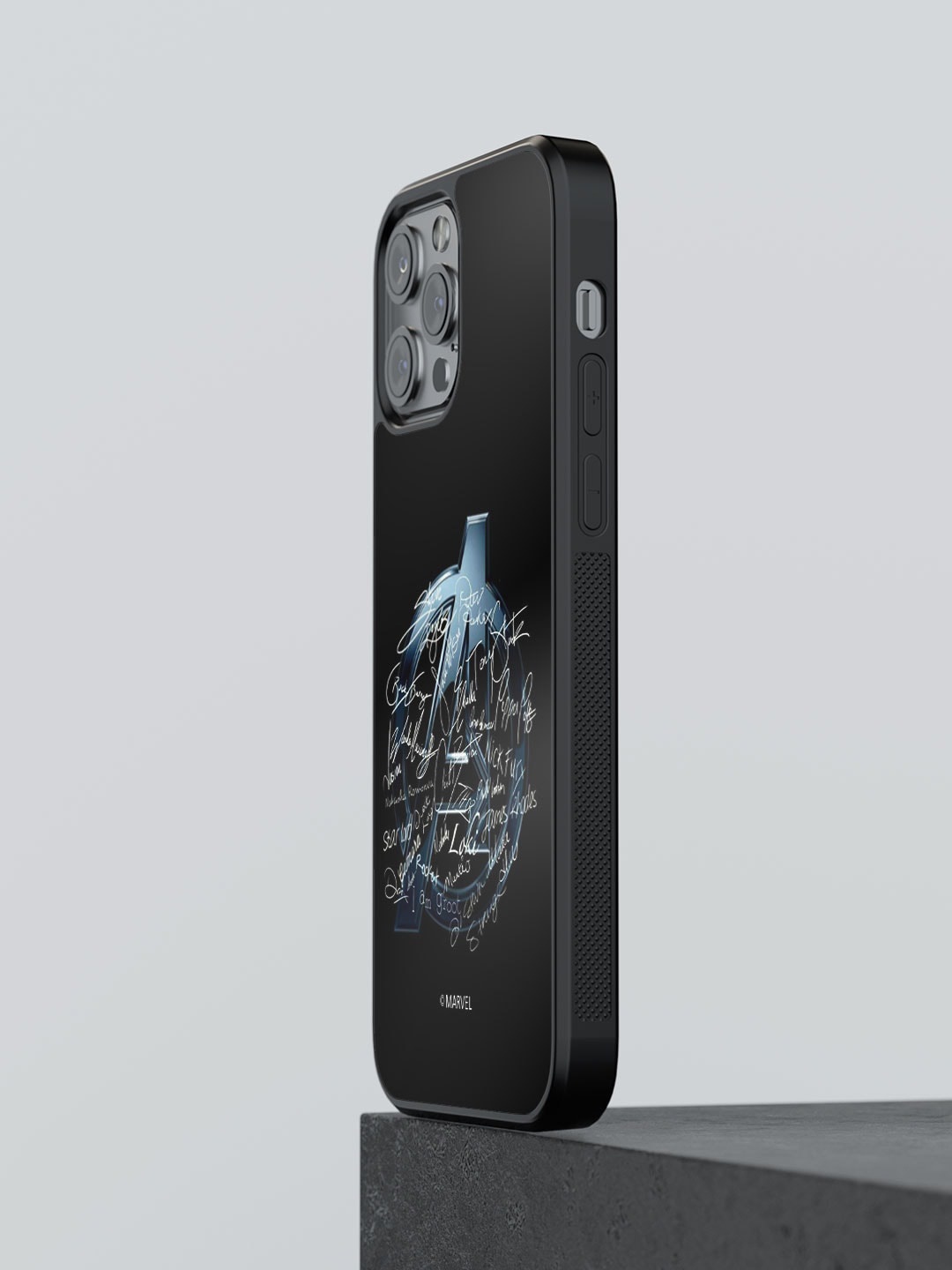 

macmerise Avengers Nostalgia Printed iPhone 12 Pro Phone Bumper Case Cover, Black
