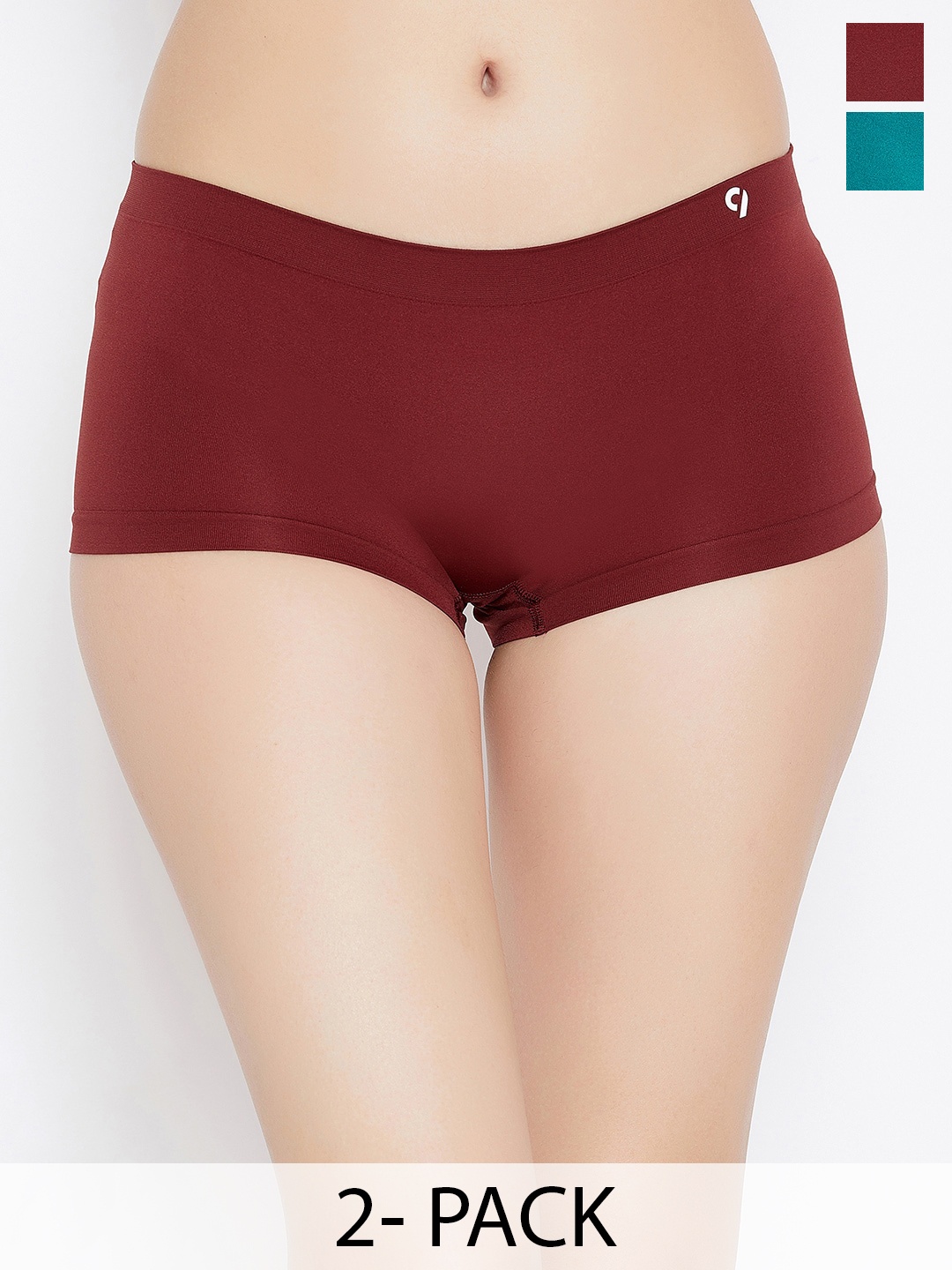 

C9 AIRWEAR Seamless Pack Of 2 Mid-Rise Boy Shorts Briefs, Teal