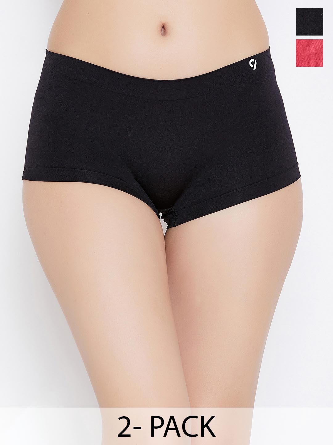 

C9 AIRWEAR Seamless Pack Of 2 Mid-Rise Boy Shorts Briefs, Black