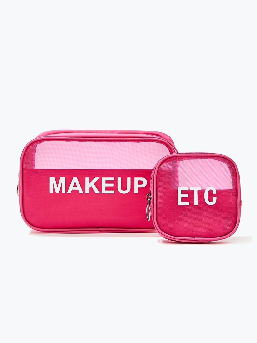 

FOREVER 21 Set Of 2 Printed Makeup Pouch, Pink