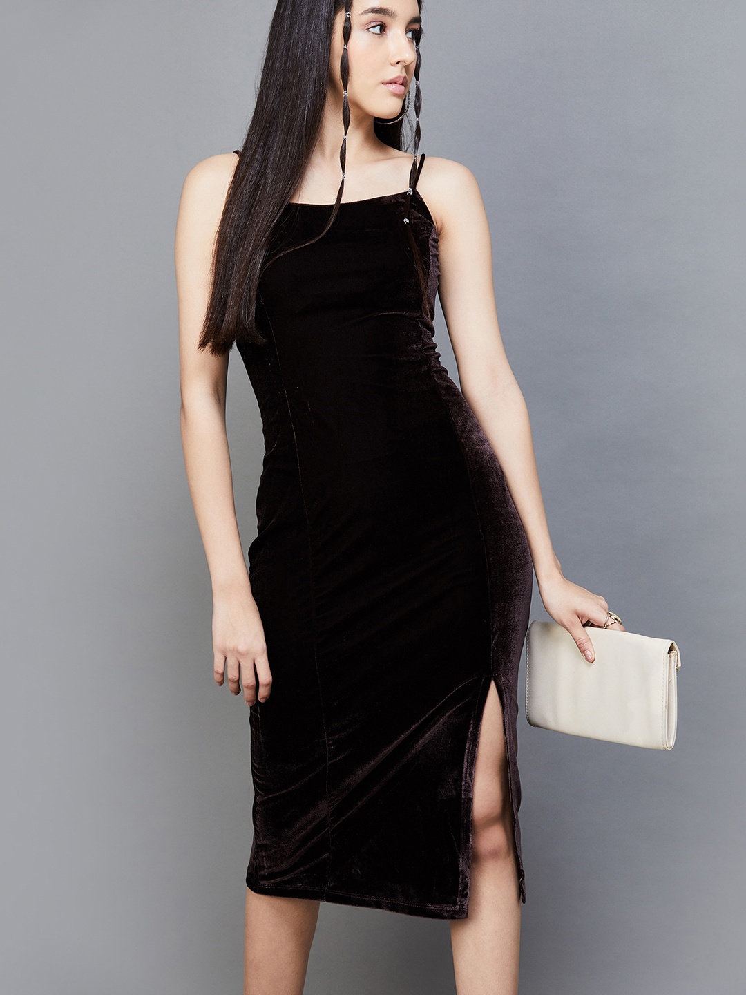 

Ginger by Lifestyle Shoulder Straps Sheath Dress, Brown