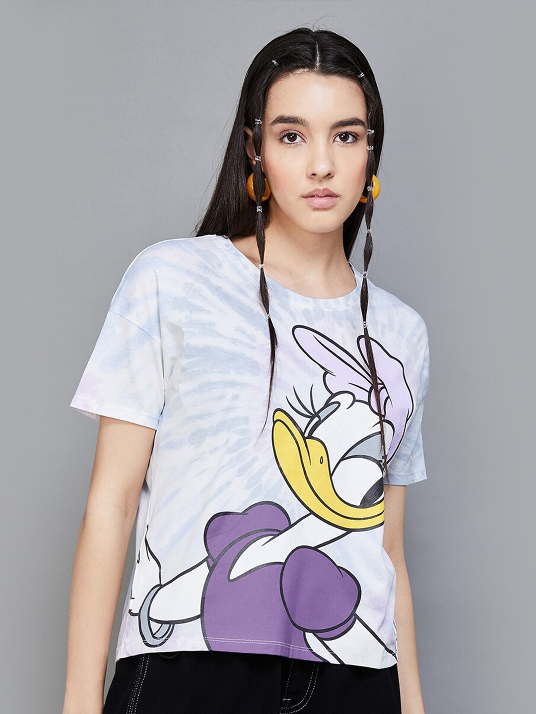 

Ginger by Lifestyle Daisy Duck Printed Pure Cotton T-Shirt, White