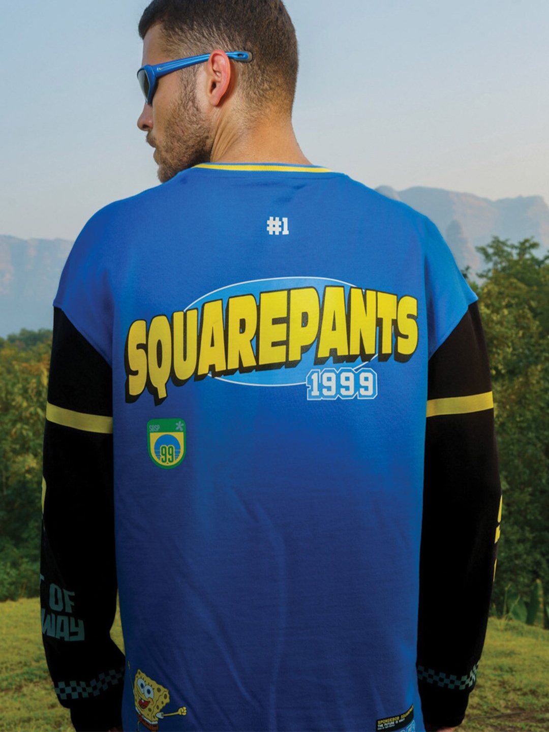 Bonkers Corner Sponge Bob Printed Long Sleeves Pullover, Blue