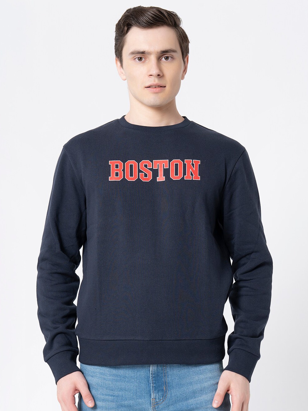 

Red Tape Typography Printed Pullover, Navy blue