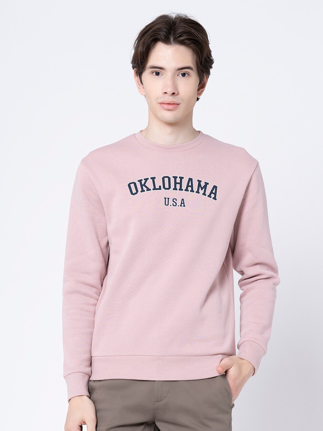 

Red Tape Typography Printed Pullover, Pink