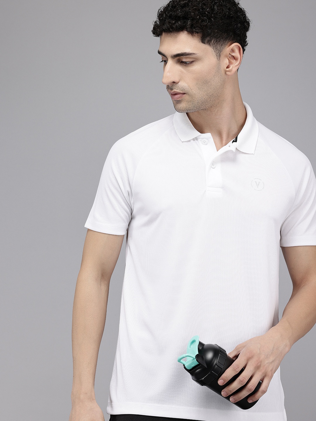 

Van Heusen Self Design Polo Collar Active Fit Sports T-shirt, White