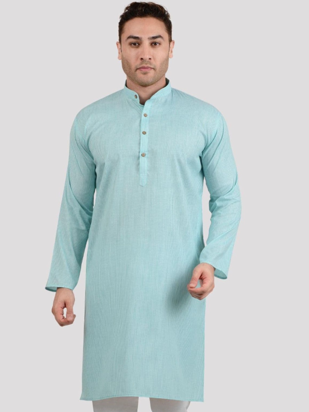 

Maharaja Striped Straight Kurta, Green