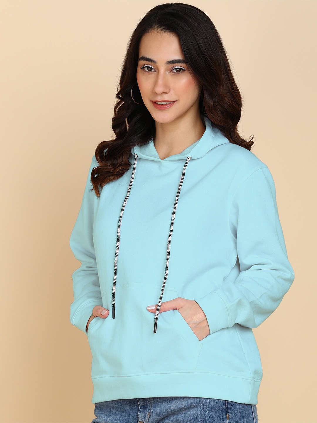 

Adyavastram Hooded Fleece Pullover Sweatshirt, Blue
