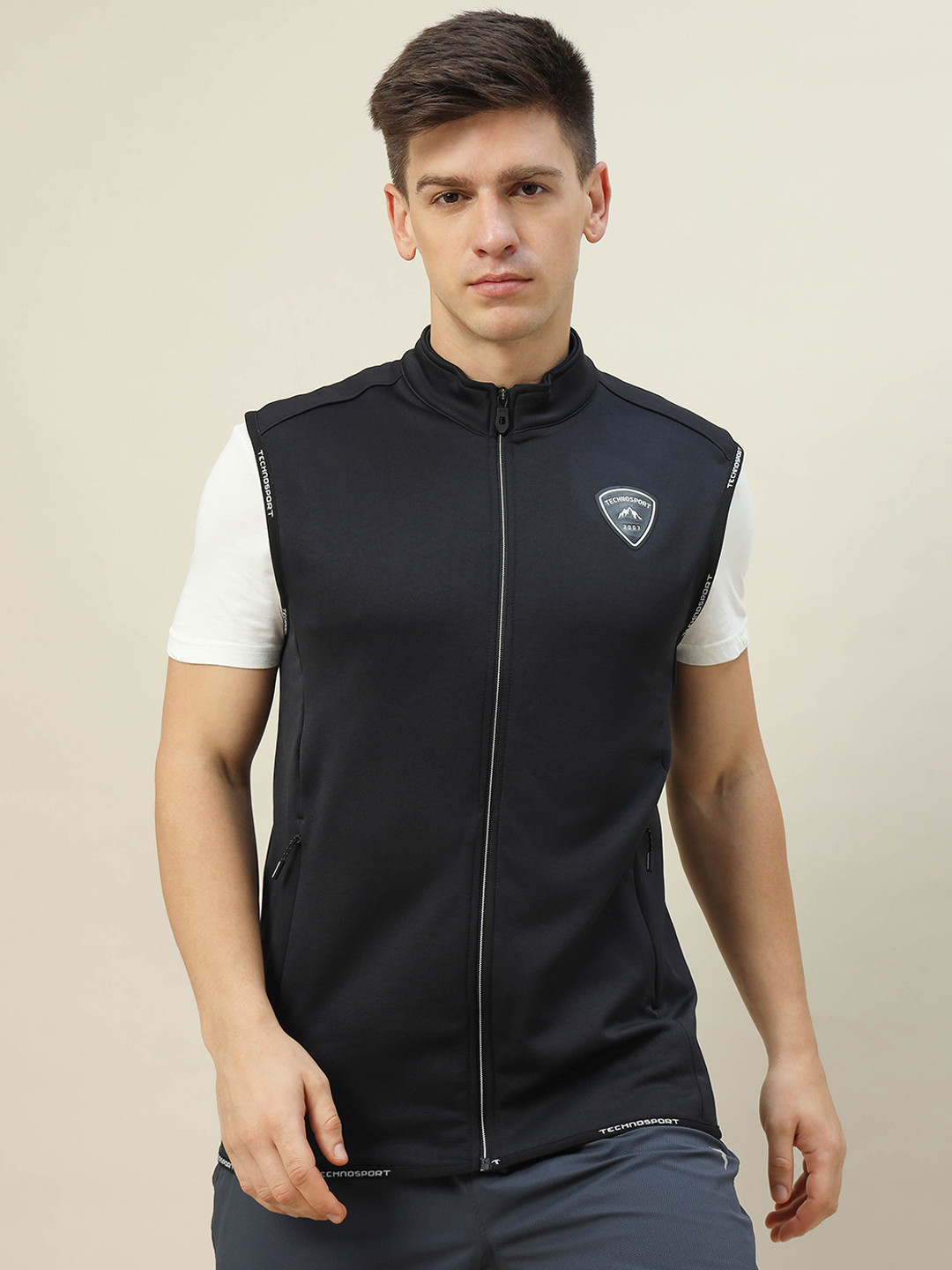 

Technosport Lightweight Antimicrobial Training or Gym Sporty Jacket, Black