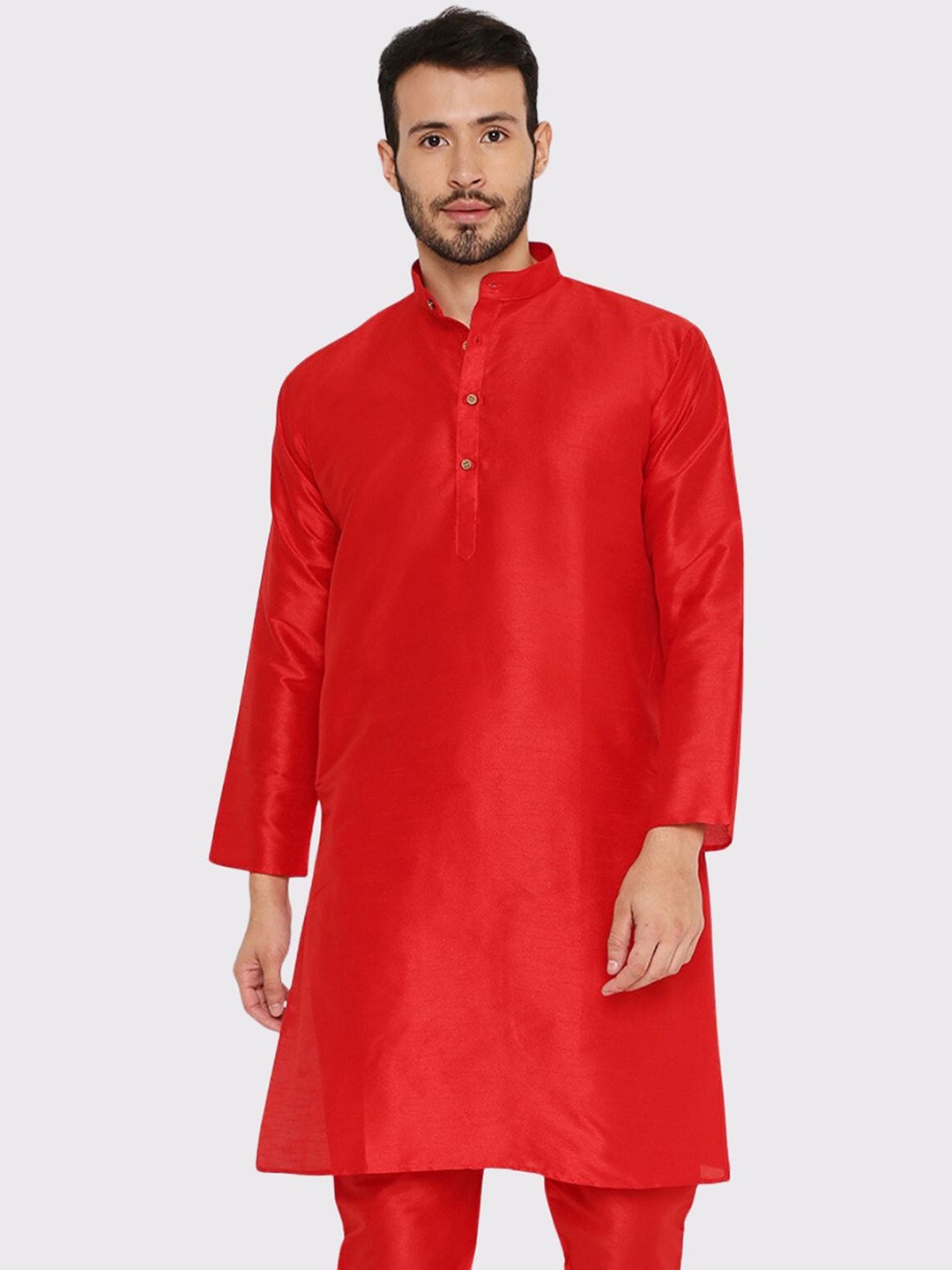

Maharaja Mandarin Collar Kurta, Red