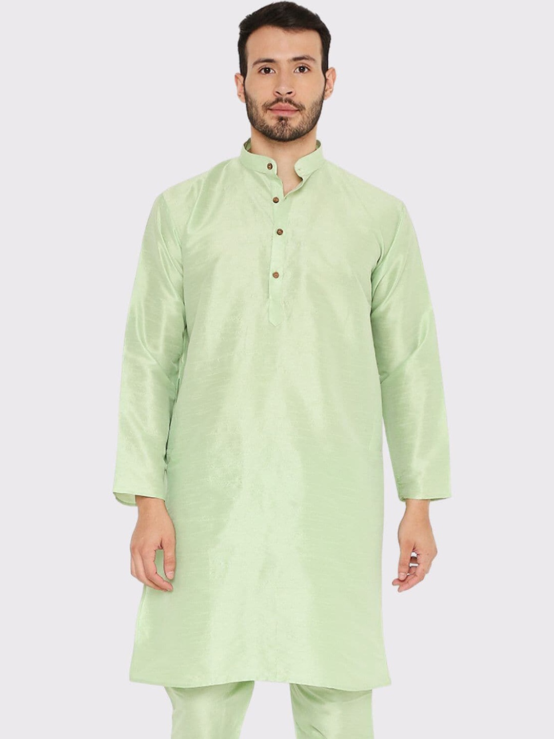 

Maharaja Mandarin Collar Straight Kurta, Green