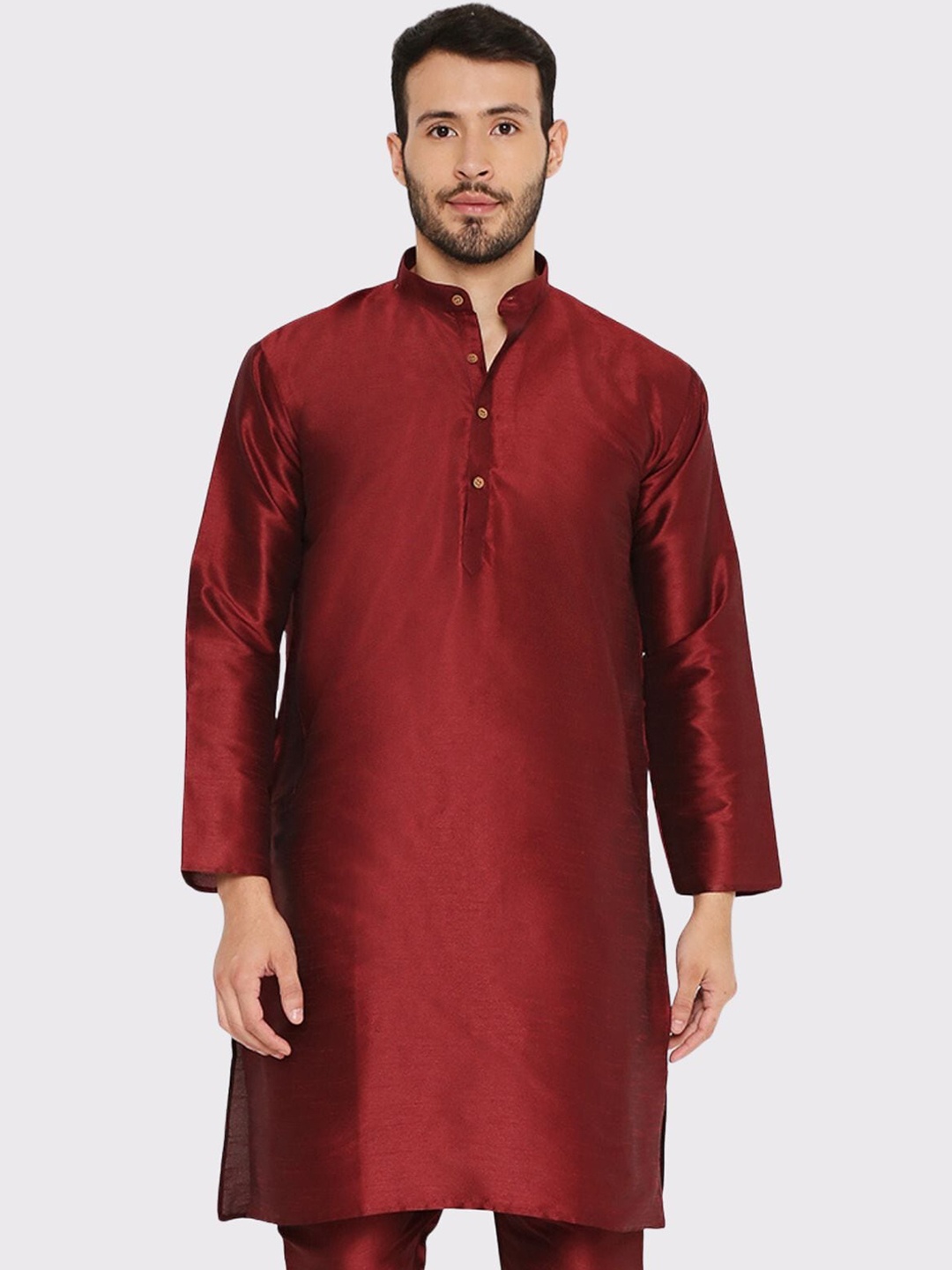 

Maharaja Mandarin Collar Straight Kurta, Maroon