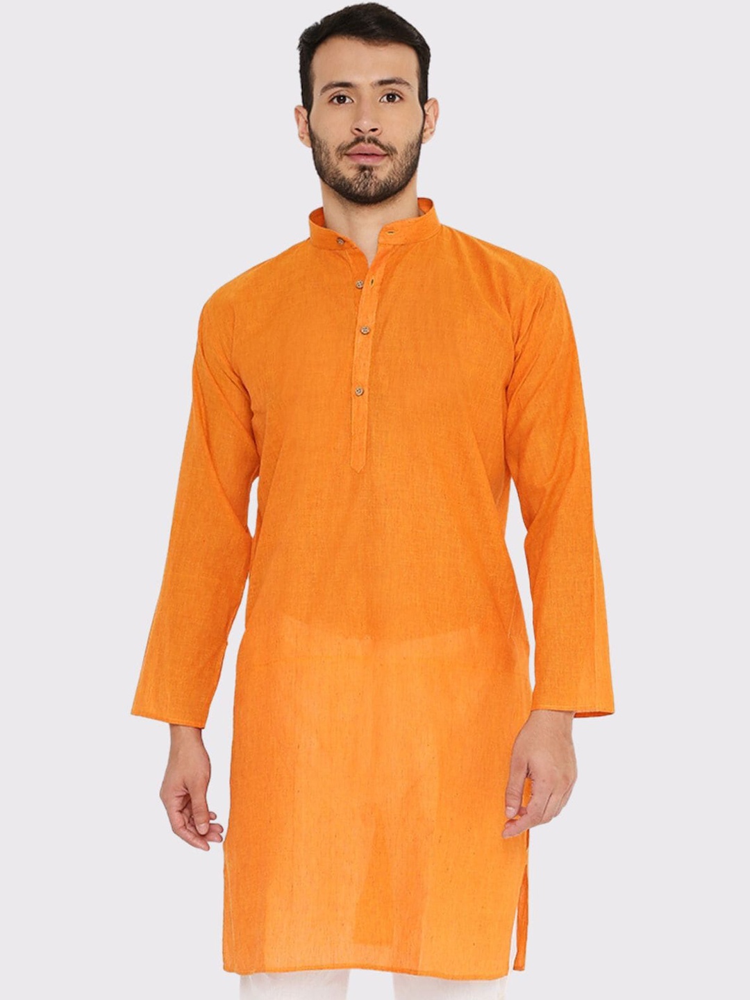 

Maharaja Cotton Mandarin Collar Kurta, Orange