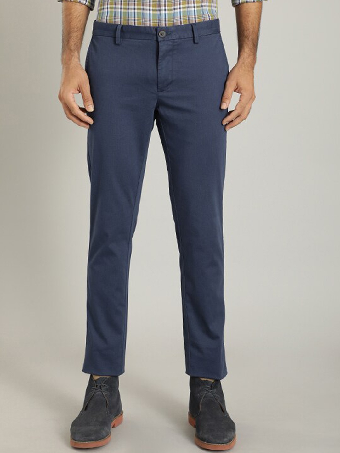 

Indian Terrain Men Brooklyn Mid-Rise Regular Fit Formal Trouser, Blue