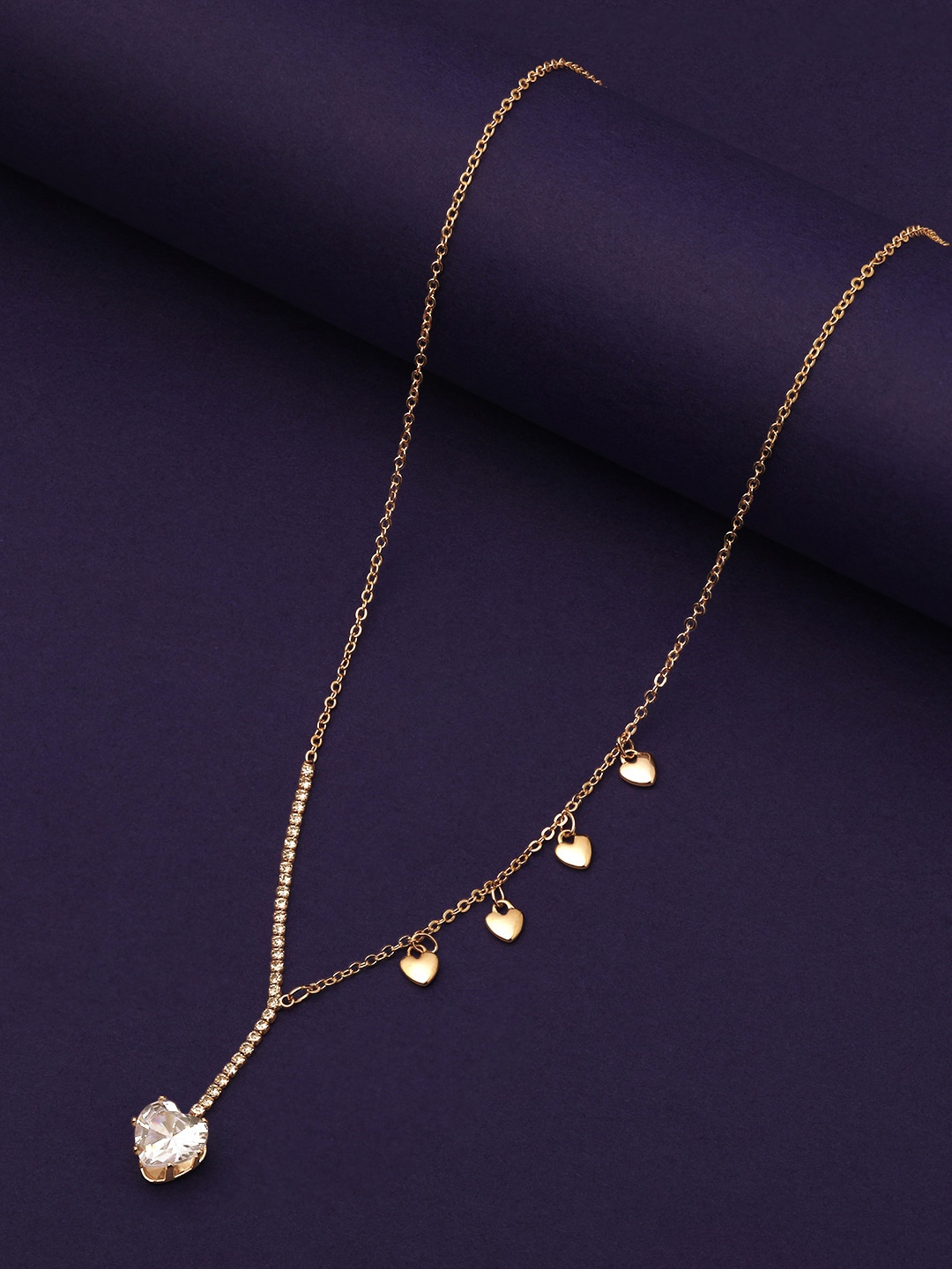 

ASMITTA JEWELLERY Gold-Plated CZ Studded Chain