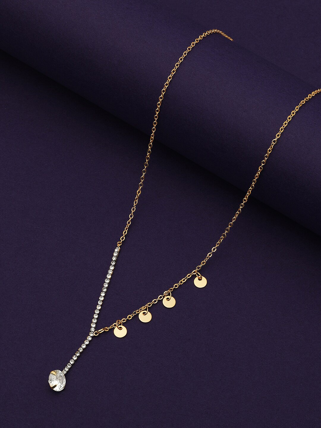 

ASMITTA JEWELLERY Gold-Plated CZ Studded Chain