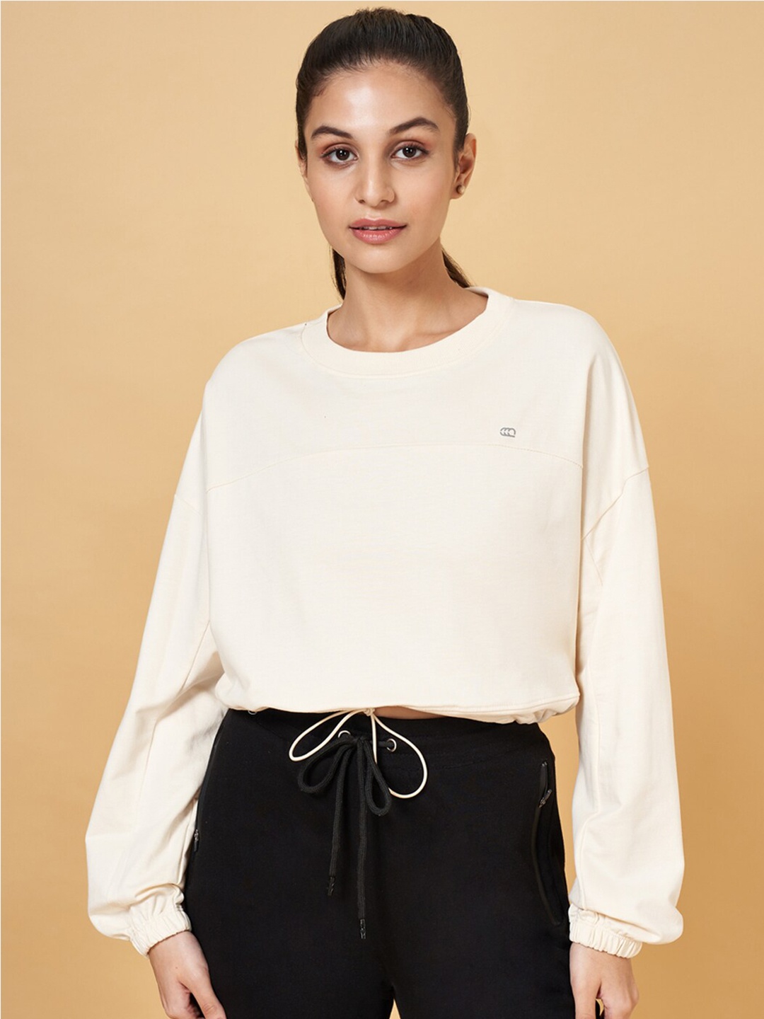 

Ajile by Pantaloons Cotton Pullover Sweatshirt, Off white