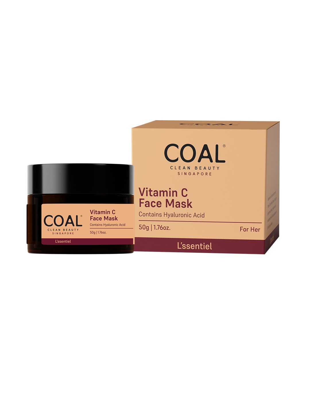 

COAL CLEAN BEAUTY Vitamin C Face Mask With Hyaluronic Acid - 50g, Black