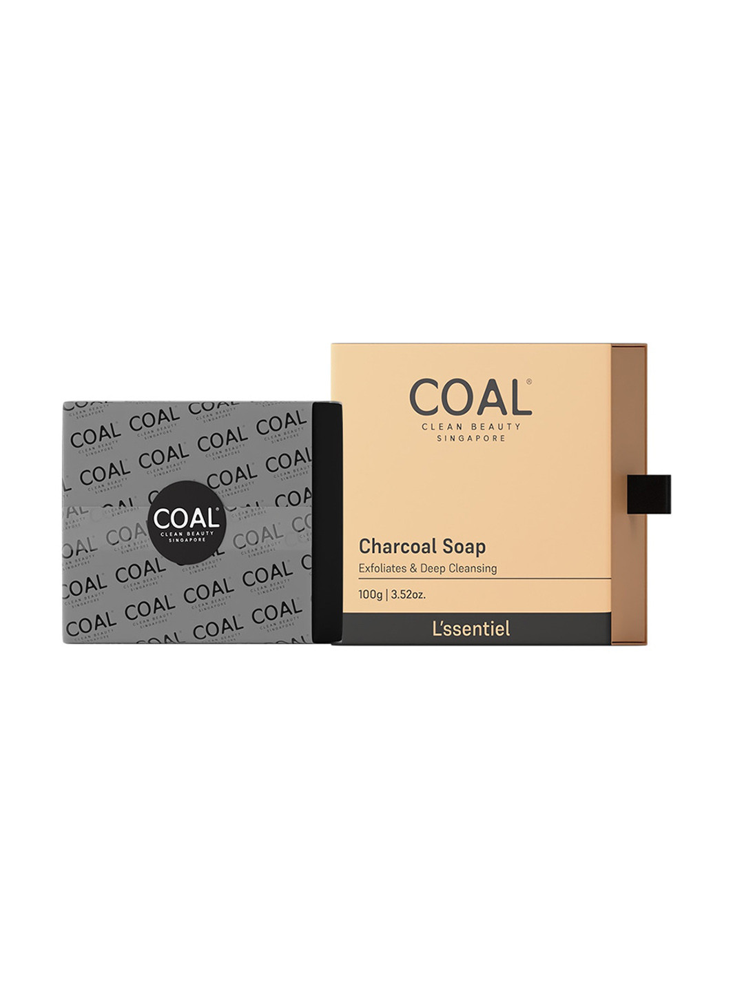 

COAL CLEAN BEAUTY Charcoal Soap For Exfoliates & Deep Cleansing - 100g, Black