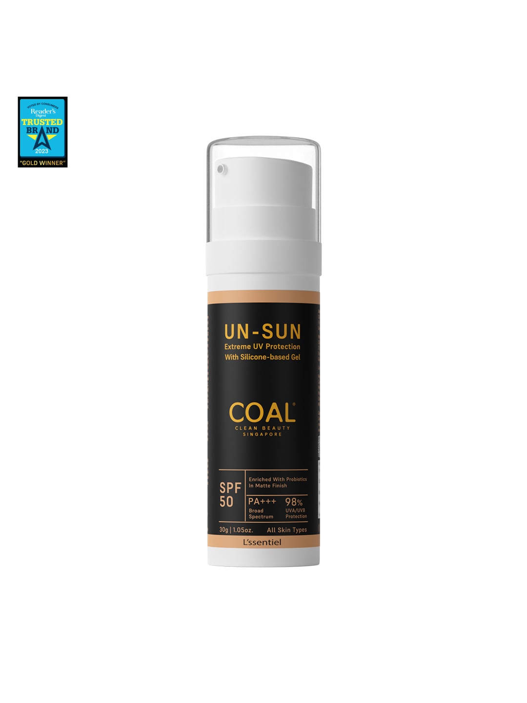 

COAL CLEAN BEAUTY Un-Sun SPF 50 PA+++ Sunscreen For Extreme UV Protection - 30g, Black