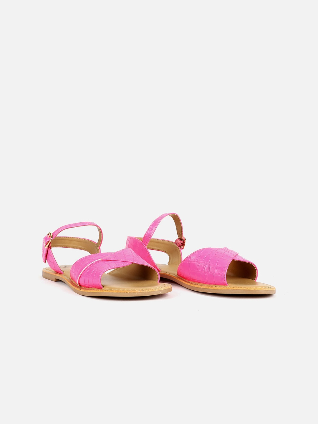 

Carlton London Textured Open Toe Flats, Pink