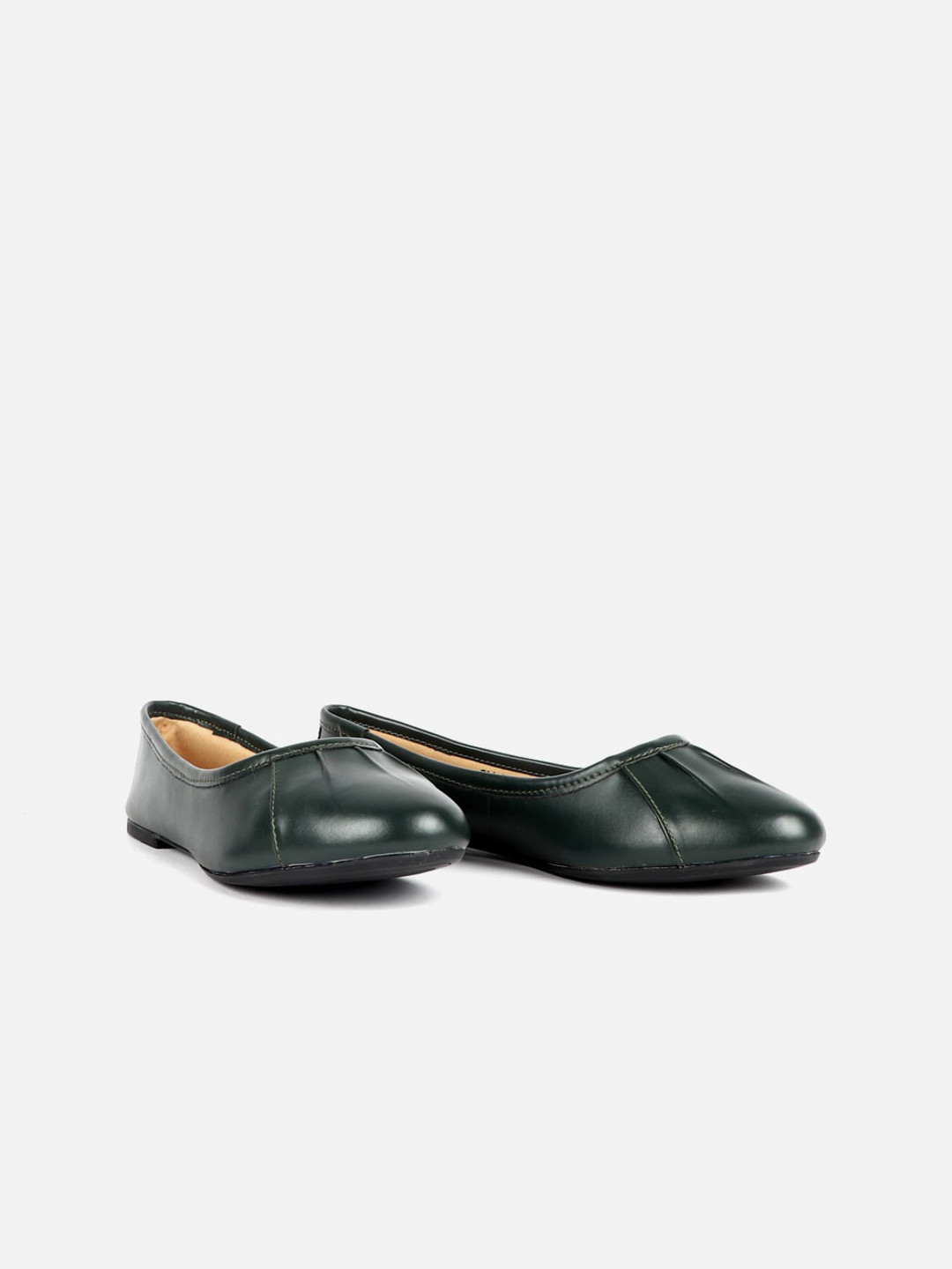 

Carlton London Pleated Detail Round Toe Ballerinas, Green