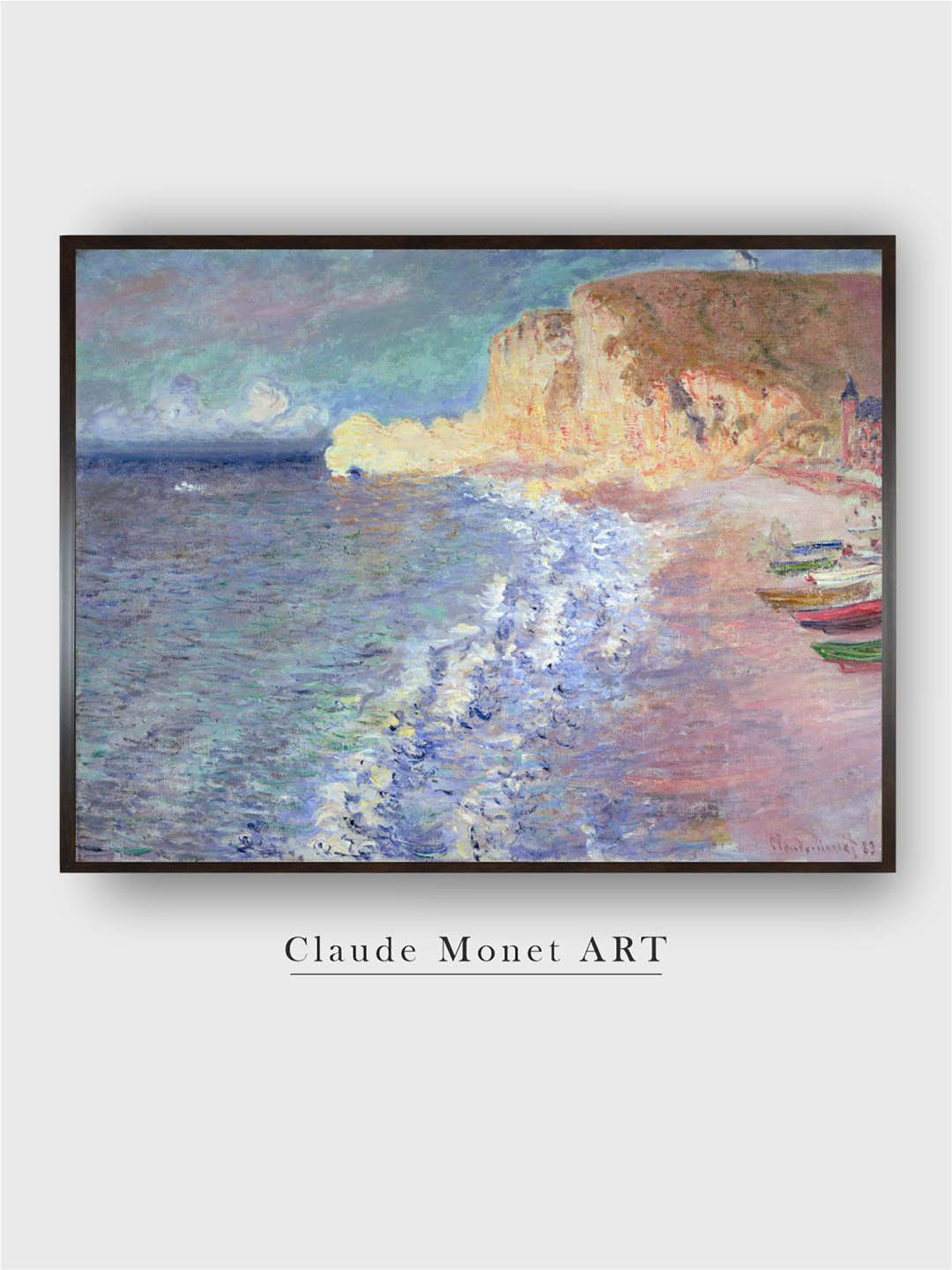 

The Art House Blue & Yellow Morning at Etretat Wooden Framed Painting Wall Art