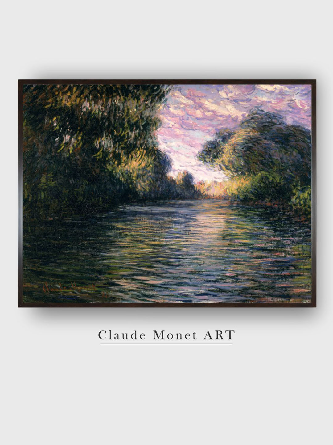 

The Art House Green & Pink Morning On the Seine Canvas Painting Wall Art