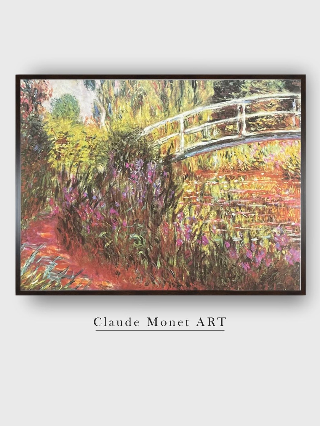 

The Art House Green & Pink The Japanese Bridge Wall Art, Blue